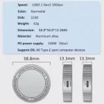Magnetic 2230 M.2 NVMe SSD Enclosure: USB 3.2 10Gbps, iPhone 15 Pro Max ProRes Compatibility, Magsafe for Mac/iPad/Laptop
