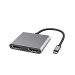 USB3.1 Type C Aluminum Alloy Docking Station 4K 30Hz HDMIx2 MST Type C Hub with Stock Type C Hub