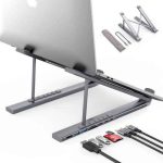 Universal Folding Height Adjustable Aluminum Foldable Portable Adjustment Desktop Holder Stand for Laptop