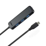4-Port Type C USB Hub Splitter Black Plastic Accessory for Computer USB 3.0 Interface Furniture in Stock!