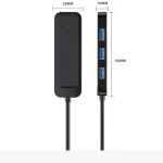 4-Port Type C USB Hub Splitter Black Plastic Accessory for Computer USB 3.0 Interface Furniture in Stock!