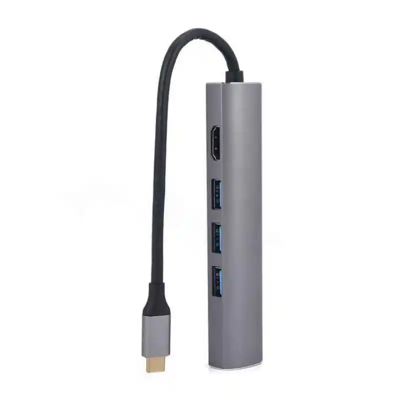 High Quality 5-in-1 USB Type C Hub for HDMI 4K30HZ 3x USB3.0 5Gbps RJ45 LAN 1000Mbps Adapter for Laptop PCS OTG Interface 100W