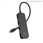 4-Port Type C USB Hub Splitter Black Plastic Accessory for Computer USB 3.0 Interface Furniture in Stock!