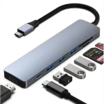 USB C HUB 7in1, USB C HUB Multiport Adapter with USB-C to HDMI