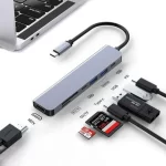 Hot Selling 7-in-1 Type-C Docking Station USB3.1 TYPE C  to HDMI+USB3.0+TYPEC+USB2.0*2+SD/TF+PD