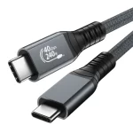 USB4 Type C Dual 8K Cable 40Gbps Transmission PD240W Compatible with IPH15 Nylon PVC Braid Shielded for Mobile Phone Camera Use