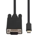 2M Type C male to VGA male cable with PVC jacket and braided shielding, used for monitor applications.