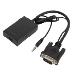 1080P VGA 3.5mm audio PVC male to VGA female HDTV adapter stereo for PC laptop to HDTV projector home packaging