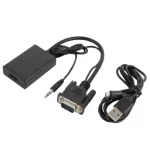 1080P VGA 3.5mm audio PVC male to VGA female HDTV adapter stereo for PC laptop to HDTV projector home packaging