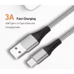 USB 3.0 Nylon Braided Fast Charging Cable 1.8m Type-C Mobile Phone Cable