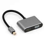 Mini DisplayPort VGA +HDMI Adapter 4K Thunderbolt  2-in-1 Adapter for MacBook ThinkPad Laptop HDTV DVD Player Monitor